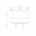 Rozkładany stolik w okleinie dębowej ze szklanymi nogami Nico Viadurini