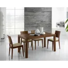 Rozkładany stół z drewna jesionowego z bocznymi opaskami z jesionu - Ketla Viadurini