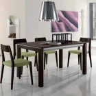 Rozkładany stół z drewna jesionowego z bocznymi paskami pomalowanymi na szaro - Ketla Viadurini