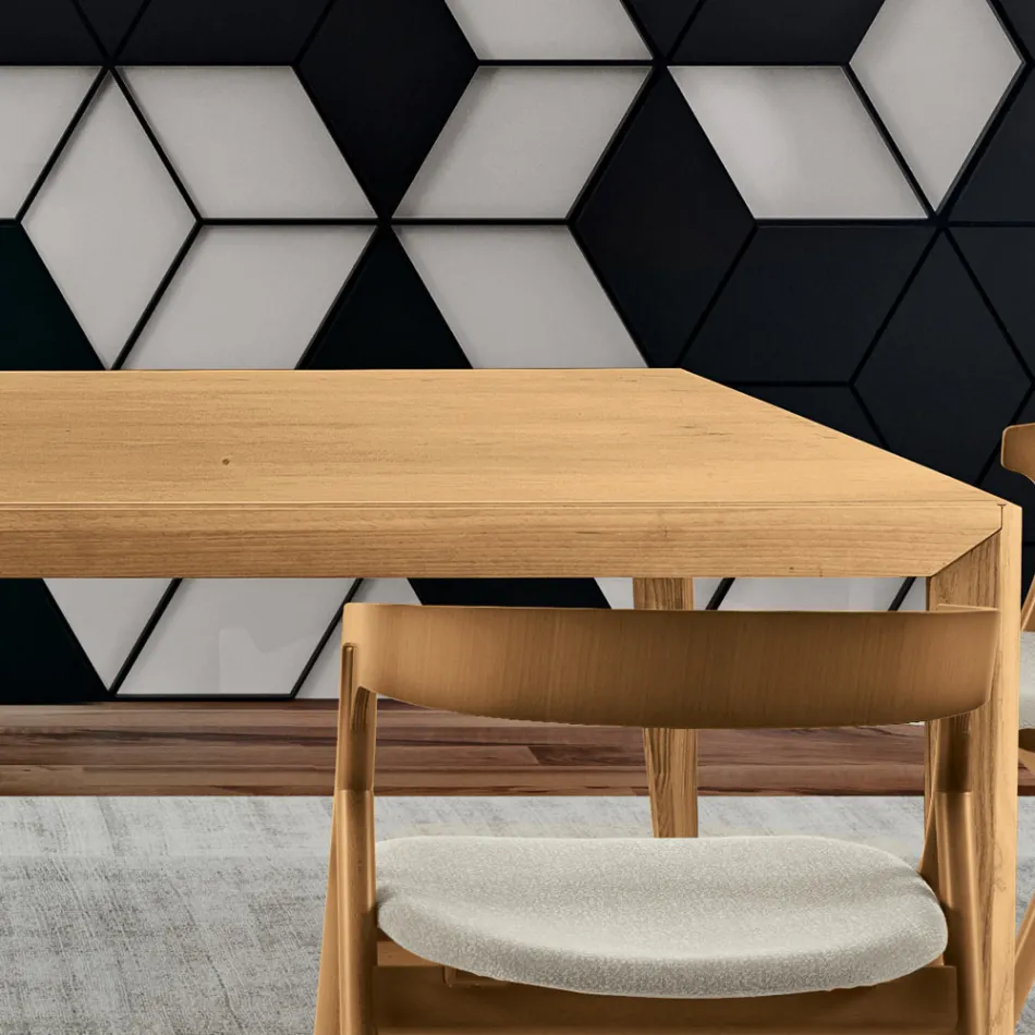 Rozkładany stół z litego drewna jesionowego w różnych wykończeniach - Ferenc Viadurini