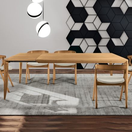 Rozkładany stół z litego drewna jesionowego w różnych wykończeniach - Ferenc Viadurini