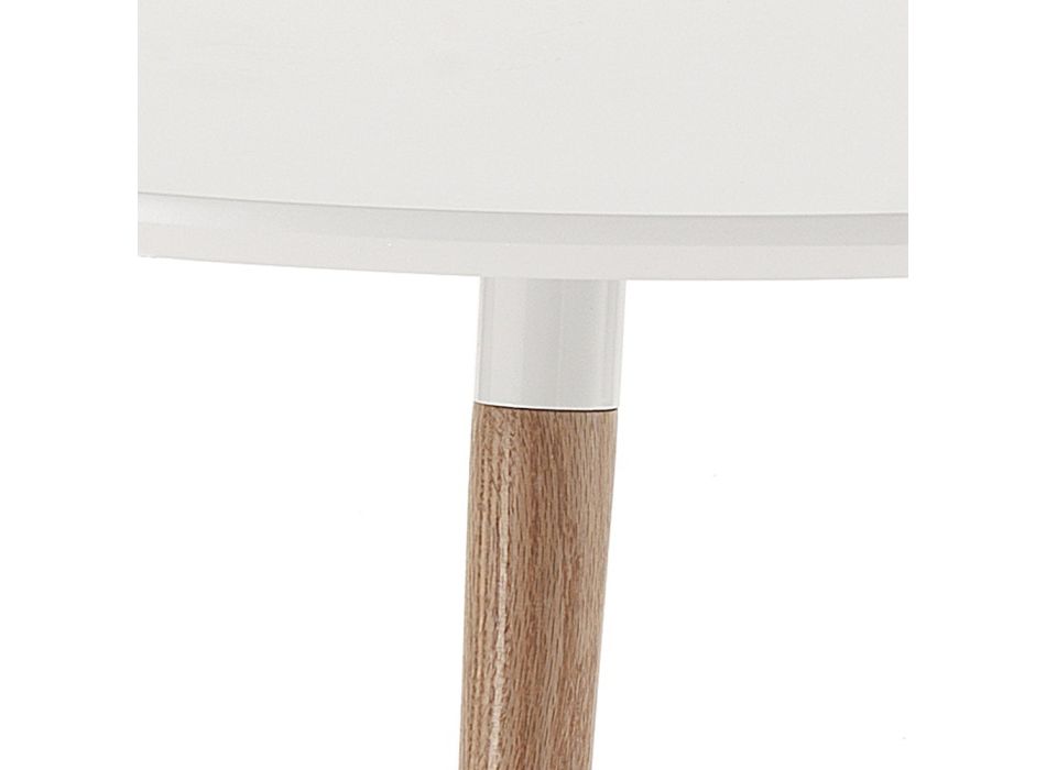 Stół rozkładany drewniany, biały blat matowy Ian Viadurini
