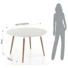 Stół rozkładany drewniany, biały blat matowy Ian Viadurini