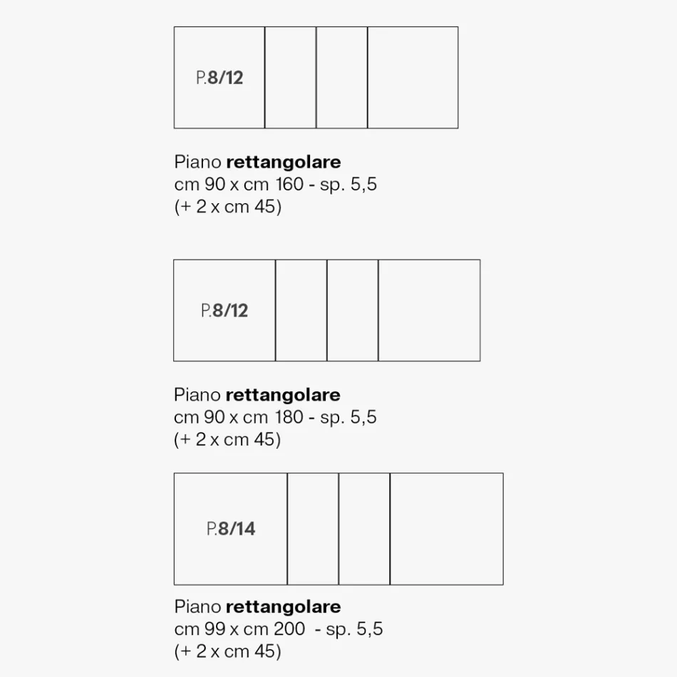Rozkładany stół z melaminy w 2 różnych wykończeniach Made in Italy - Tecna Viadurini