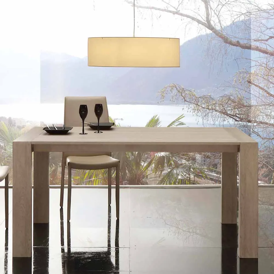 Stół rozkładany z melaminy i nowoczesnego mdf Jesi Viadurini