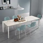 Rozkładany stół z ceramiki szklanej i metalowej podstawy w różnych wykończeniach - Ariel Viadurini