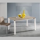 Rozkładany szklany stół ceramiczny Fokos Terra Finish Made in Italy - Ariel Viadurini