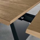 Rozkładany stolik z drewna dębowego Made in Italy - Zerba Viadurini