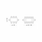 Nowoczesny rozkładany stół na 14 miejsc z laminowanym blatem Made in Italy - Ezzellino Viadurini