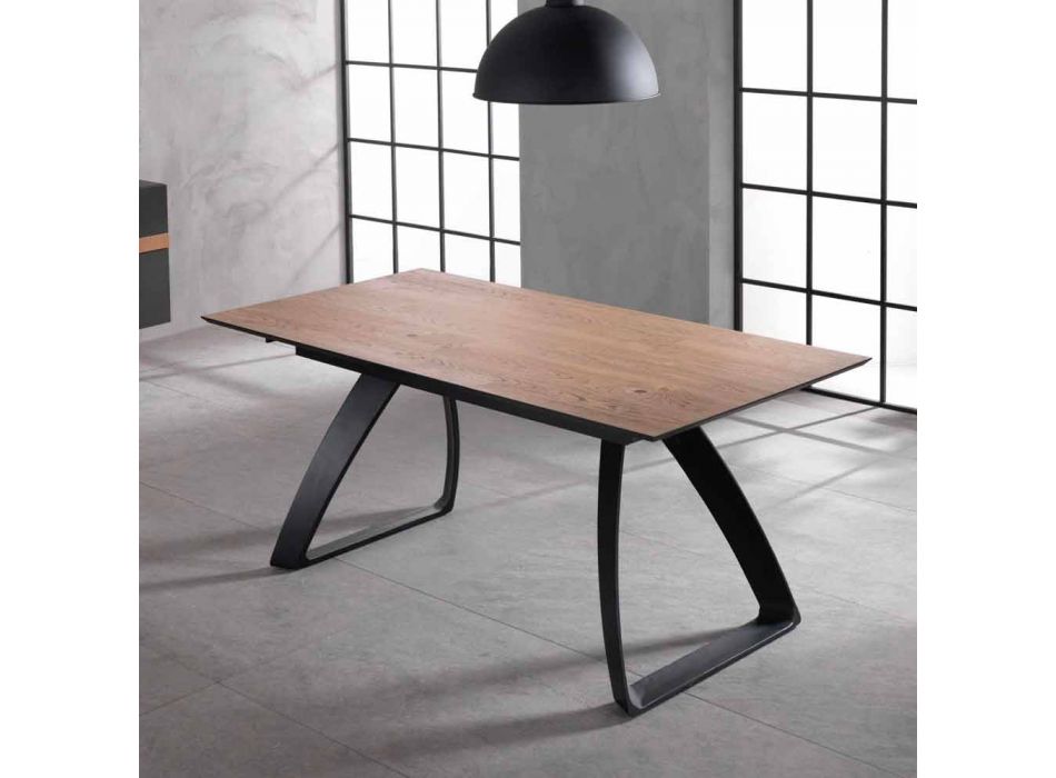 Nowoczesny stół rozkładany z metalowymi nogami, Villongo Viadurini
