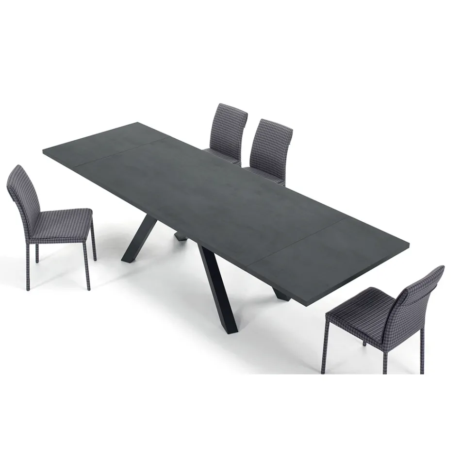 Nowoczesny rozkładany stół z laminowanym drewnianym blatem Made in Italy – Settimmio Viadurini