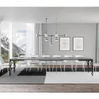 Nowoczesny rozkładany stół z drewna melaminowego i żelaznego blatu - Marella Viadurini