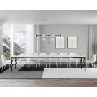 Nowoczesny rozkładany stół z drewna melaminowego i żelaznego blatu - Marella Viadurini