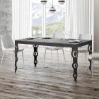 Nowoczesny rozkładany stół z drewna melaminowego i żelaznego blatu - Marella Viadurini