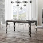 Nowoczesny rozkładany stół z drewna melaminowego i żelaznego blatu - Marella Viadurini