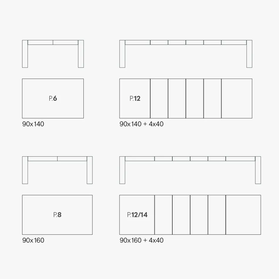 Rozkładany stół wykonany ze składanej melaminy Made in Italy - OK Viadurini