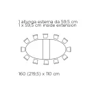 Rozkładany okrągły stół do salonu z laminatu Made in Italy - dolary Viadurini