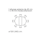 Rozkładany okrągły stół do salonu z laminatu Made in Italy - dolary Viadurini