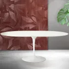 Stół rozkładany Saarinen Tulip H 74 cm w kolorze białym Florim Ceramic - Scarlet Viadurini