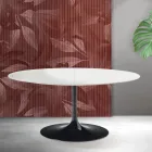 Stół rozkładany Saarinen Tulip H 74 cm w kolorze białym Florim Ceramic - Scarlet Viadurini