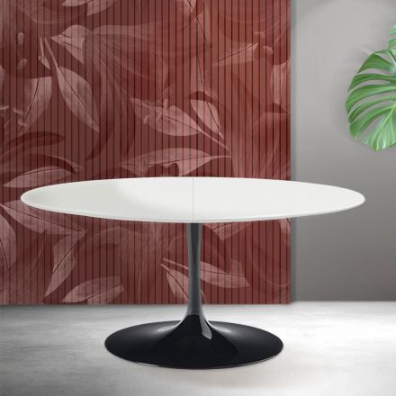 Stół rozkładany Saarinen Tulip H 74 cm w kolorze białym Florim Ceramic - Scarlet Viadurini