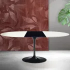 Stół rozkładany Saarinen Tulip H 74 cm w kolorze białym Florim Ceramic - Scarlet Viadurini