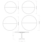 Stół rozkładany Saarinen Tulip H 74 cm w połyskującej białej ceramice Florim - Scarlet Viadurini
