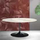 Stół rozkładany Saarinen Tulip H 74 cm w kolorze Florim Calacatta Gold Matt Ceramic - Scarlet Viadurini