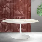 Stół rozkładany Saarinen Tulip H 74 cm w kolorze Florim Calacatta Gold Matt Ceramic - Scarlet Viadurini