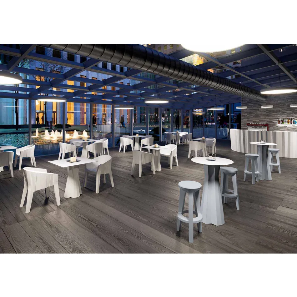 Wysoki stół z blatem HPL i podstawą z polietylenu Made in Italy - Tinuccia Viadurini