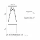 Kwadratowy wysoki stolik barowy z drewna i HPL, 4 sztuki - Faz Wood firmy Vondom Viadurini