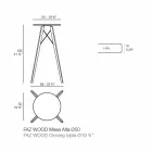 Okrągły wysoki stolik barowy z drewna i HPL, 4 sztuki - Faz Wood firmy Vondom Viadurini