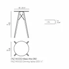 Okrągły wysoki stolik barowy z drewna i HPL, 4 sztuki - Faz Wood firmy Vondom Viadurini