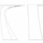 Zaprojektowany wysoki stół zewnętrzny H 100 cm, z polietylenu, Wing Vondom Viadurini