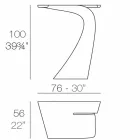 Zaprojektowany wysoki stół zewnętrzny H 100 cm, z polietylenu, Wing Vondom Viadurini
