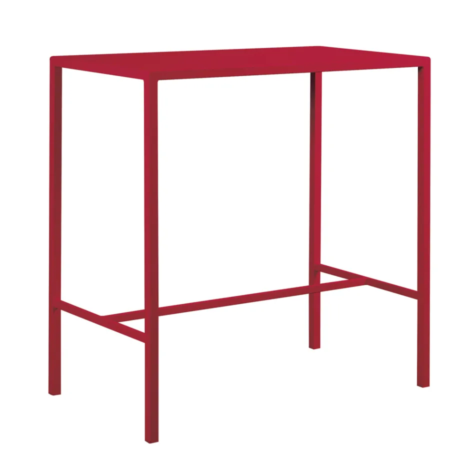 Wysoki stół ogrodowy ze stali ocynkowanej Made in Italy - Vesna Viadurini