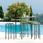 Wysoki stół ogrodowy ze stali ocynkowanej Made in Italy - Vesna Viadurini