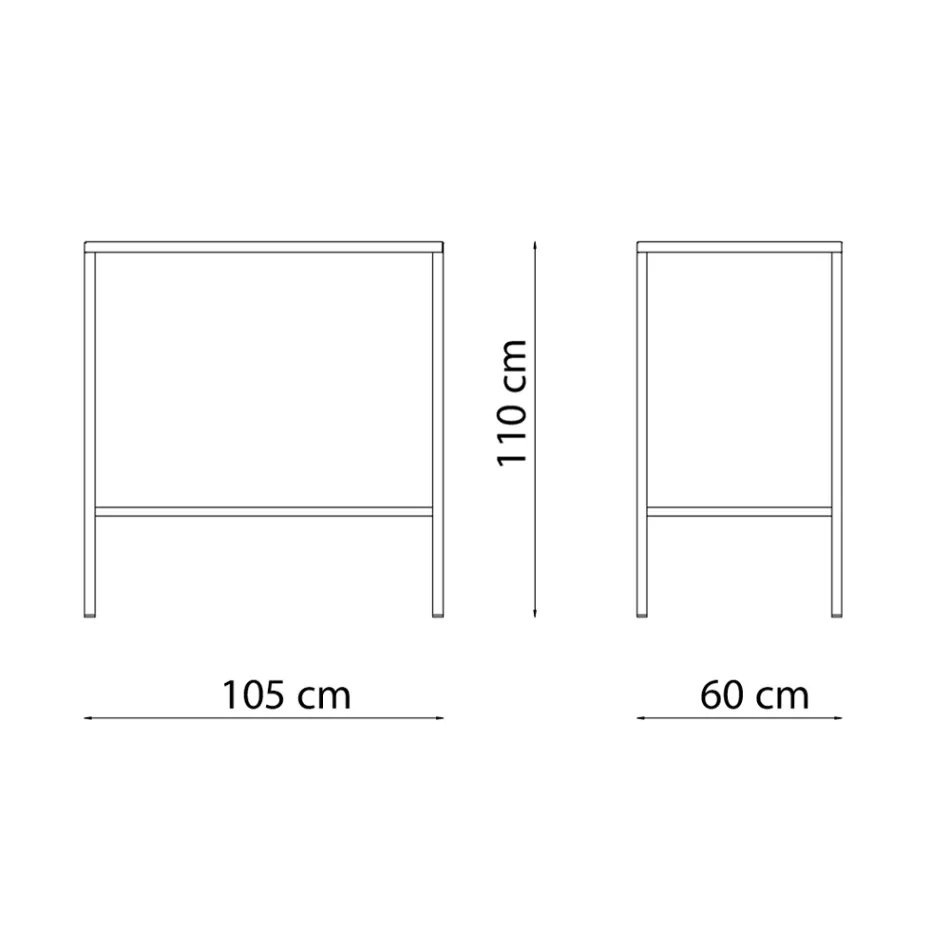 Wysoki stół ogrodowy ze stali galwanizowanej Made in Italy - Vesna Viadurini