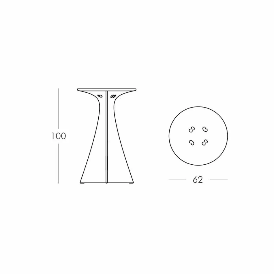 Nowoczesny stół wysoki, z polietylenu - Jet Next by Slide Viadurini
