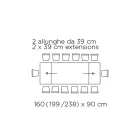 Stół ze zintegrowanymi przedłużeniami i podstawą ze stali Mink Made in Italy - Dalmatyńczyk Viadurini