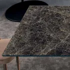 Stół ze zintegrowanymi przedłużeniami z ceramiki i stali Made in Italy - Dalmata Viadurini