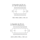Stół ze zintegrowanymi przedłużeniami z ceramiki i stali Made in Italy - Dalmata Viadurini