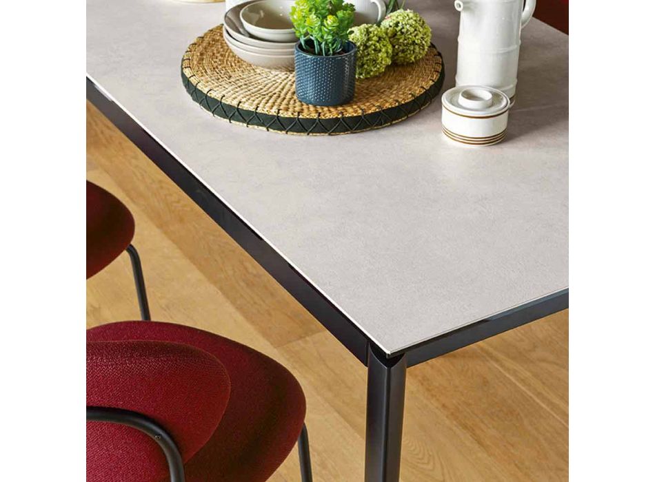 Stół z wysuwanym blatem do 220 cm z ceramiki Made in Italy - Connubia Lord Viadurini