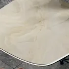 Stół z ceramicznym blatem w kształcie beczki i stalową podstawą Made in Italy - Ezzellino Viadurini