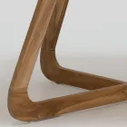 Stół z blatem Okumè z wykończeniem mikrocementowym Made in Italy - Bluzka Viadurini