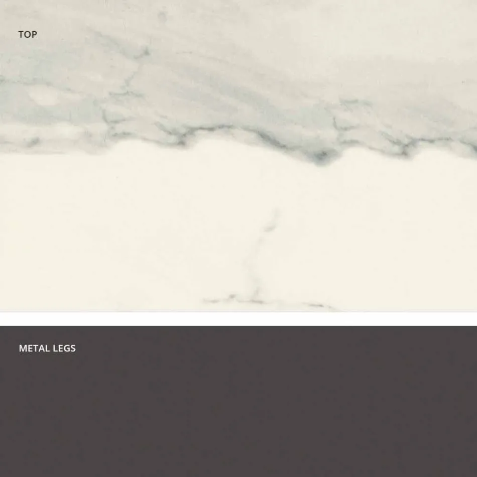 Stół z blatem wykonanym we Włoszech nowoczesnej ceramiki szklanej, Mitia Viadurini