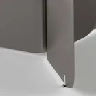 Stół z ukształtowanym szklanym blatem i zakrzywioną metalową podstawą - Piacere Viadurini