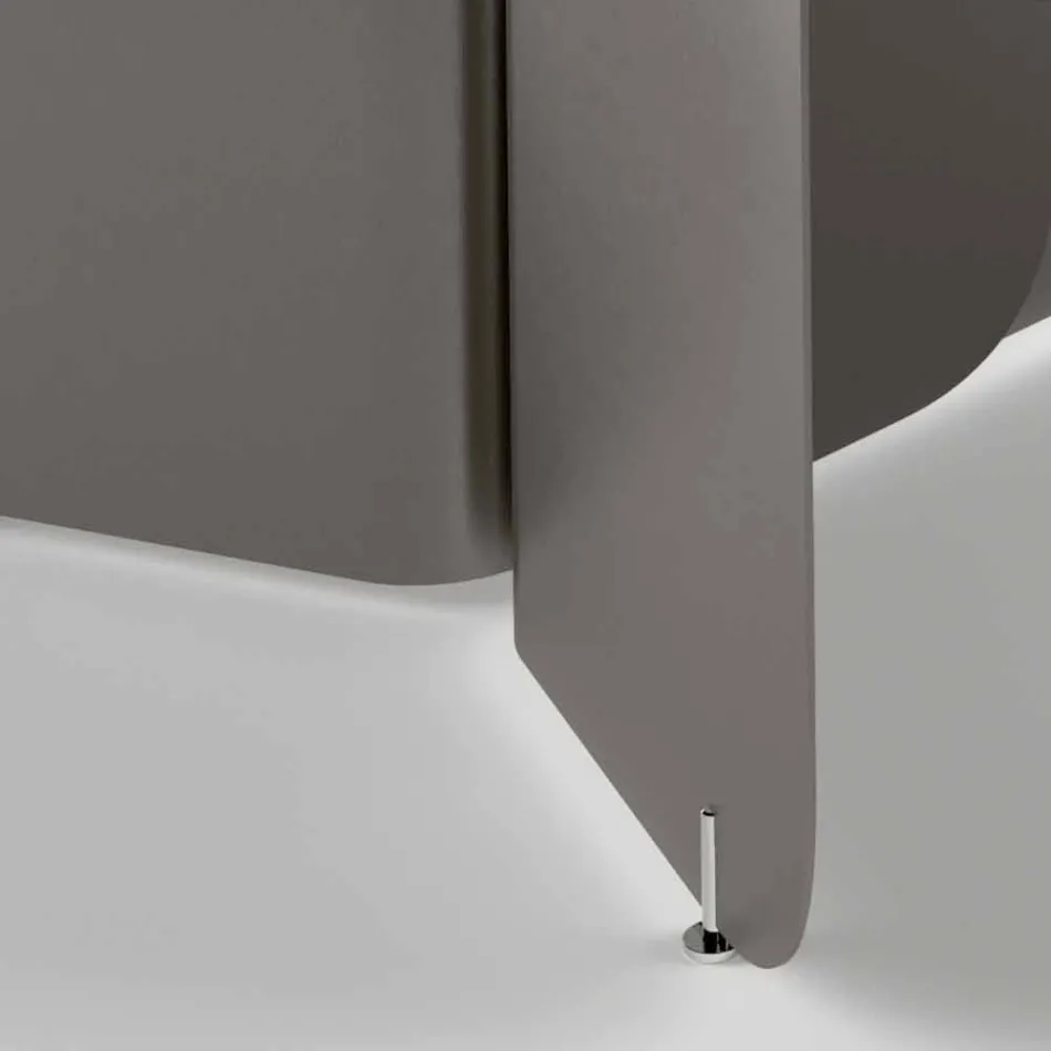 Stół z ukształtowanym szklanym blatem i zakrzywioną metalową podstawą - Piacere Viadurini