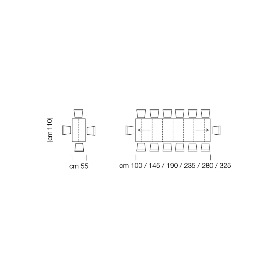 Rozkładany stół konsolowy do 325 cm z laminatu Made in Italy - dalmatyński Viadurini