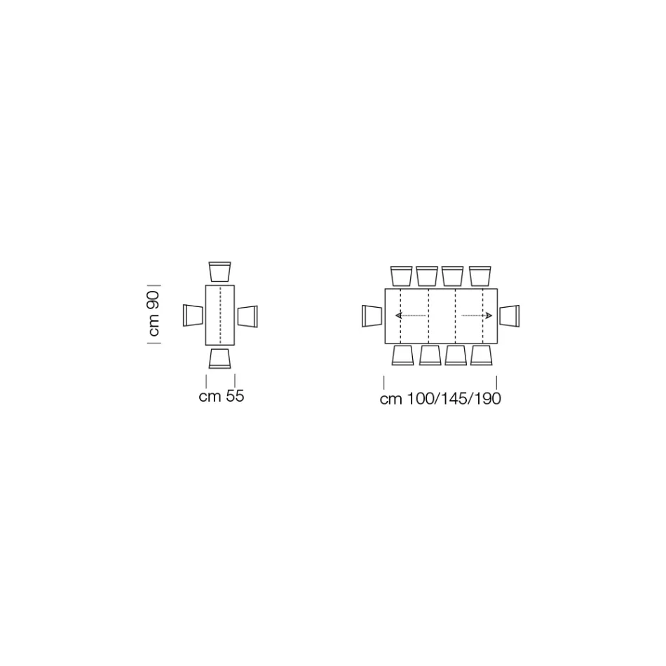Rozkładany stół konsolowy z fornirowanego drewna Made in Italy - Gordito Viadurini